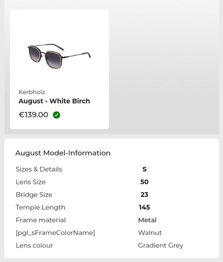 Kerbholz Sunglasses  August white birch Model