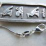 Vintage 925 Sterling Silver Egyptian Cartouche Design Charm pendant Hallmarked, and chain L 21" - 10,78g Image 9
