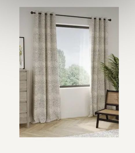 M&Sspotty cotton rich blackout eyelet curtains and cushion covers