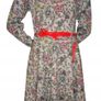 Beige dress NANCY with flowers-long sleeves Image 4