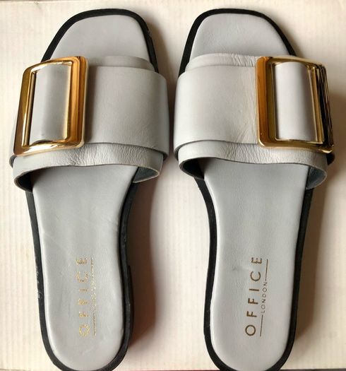Pastel Blue Leather mule sandals