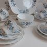 Beautiful Vintage Clare Bone China 14 Piece Teaset for Four in a Beautiful Blue Floral Pattern, Pattern Number 3045 Image 6