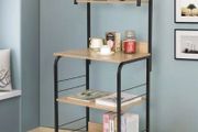 BRAND NEW Metal bookshelf multifunctional storage rack microwave oven shelf kitchen bathroom shelf household storage rack 60x40x125, 5cm