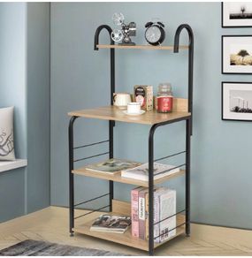 BRAND NEW Metal bookshelf multifunctional storage rack microwave oven shelf kitchen bathroom shelf household storage rack 60x40x125, 5cm