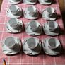 Black and White Cups (12) and Saucers (12) Image 8