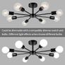 Modern 8 Lights Sputnik Chandeliers Black Semi Flush Mount Ceiling Light Fixture Mid Century Ceiling Pendant Lighting for Living Room Dining Room Bedroom Kitchen (FREE SHIPPING) Image 4