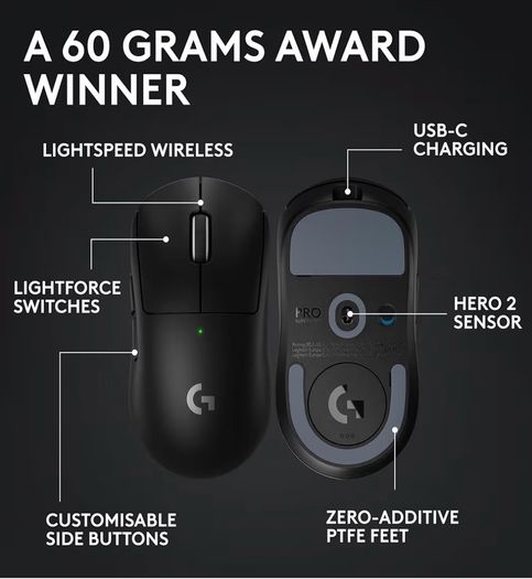 Logitech G PRO X SUPERLIGHT 2 wireless gaming mouse