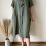 Linen Dress Size Uk 14 Image 7