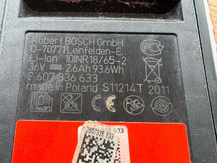 36V Bosch lawnmower battery