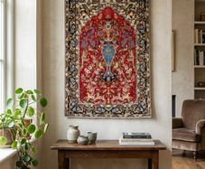 Fine Persian Qom Tree of Life Wool and Silk