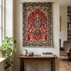 Fine Persian Qom Tree of Life Wool and Silk