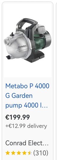 Metabo P 4000 G Garden pump 4000 l/h 46 m