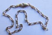 Vintage Solid 9Ct Yellow Gold 375 Figaro link Bangle Bracelet,  length 7.5" - 1,8g