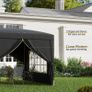 3 x 3(m) Pop Up Gazebo, Water and UV Resistant Party Tent Camping Canopy Marquee with Carry Bag, Black Image 4