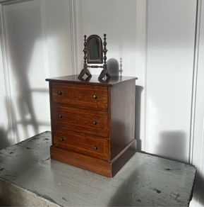 Antique Apprentice Chest & Cheval Mirror