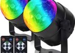 Pack of 2, Remote Control Portable Sound Activated Party Lights Indoor, USB Plug in, Dj Lighting, RBG Disco Ball, Strobe Lamp Stage Par Light for Car Room Dance Party (FREE POSTAGE)