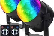 Pack of 2, Remote Control Portable Sound Activated Party Lights Indoor, USB Plug in, Dj Lighting, RBG Disco Ball, Strobe Lamp Stage Par Light for Car Room Dance Party (FREE POSTAGE)