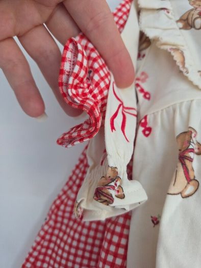 Next Cream Bear and Red Gingham Baby Dresses