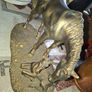 Beautiful Old Large Bronze Colour Horse and Foal Figurine Postage Available Image 4