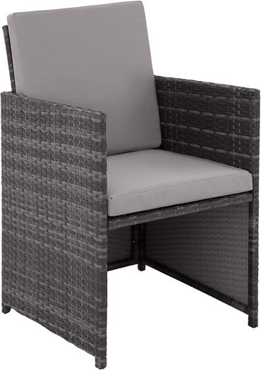 _Poly Rattan Cube Set Including Protective Cover and Stainless Steel Screws 4 Chairs 1 Table 4 Stools Various Colours