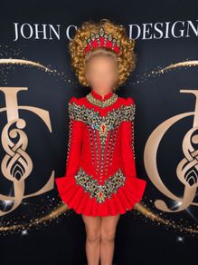 Stunning Red & Gold John Carey Dress
