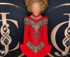 Stunning Red & Gold John Carey Dress