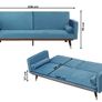 3-Seater Sofa Bed with Gold Legs , velvet Image 4
