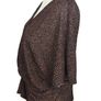 M&s Dark Brown Orange Circle Print Short Dolman Sleeve Rushed Blouse Uk 22 Image 5
