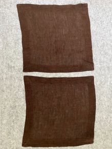 2 x fabric napkin - brown - 38 x 38 cm