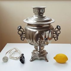 Brass plated electric Samovar 1988 made in the Soviet Union  working fine