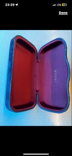 Gucci suede hard case sunglasses brand new