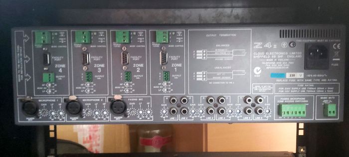 Cloud Electronics Z4ii Four Zone Venue Mixer & Peavey IPR2 3000 Lightweight Power Amplifier
