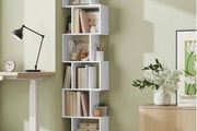 Bookshelf, 6-Tier Bookcase, 24 x 40 x 191 cm, Room Divider, Cube Display Shelf, Freestanding Storage Shelf, for Living room, Bedroom, Office, Matte White