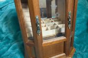 Vintage wooden tabletop jewelry armoire
