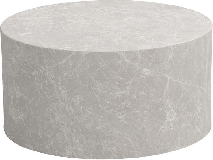 Round Coffee Table 60cm Sand Stone Effect Modern Monoblock Design