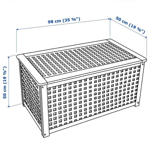 Storage table, acacia