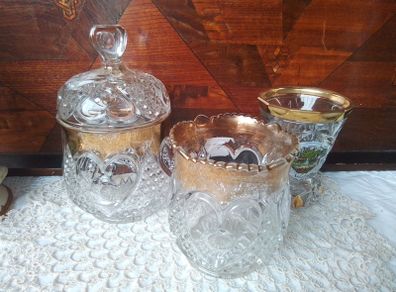 Three Pieces of Bohemian Glass Ware