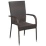 3 Piece Garden Dining Set Brown Image 3