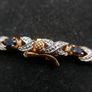 Sterling Silver 925 Bracelet Gold Plated CZ and Blue Sapphire Image 4