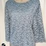 Eastex Blue and Gold Thread Lace Top Size 20 Image 2