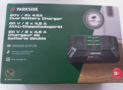 Parkside 2 Port 4.5A X20V Dual Fast Charger