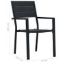 Garden Chairs 2 pcs Black HDPE Wood Look Image 2