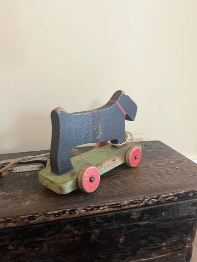 Antique Scratch built Toy Black Terrier Dog