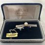 Vintage Japanese Misuzu Genuine Pearl SILVER Tie Clip Bar Boxed Toba Japan Image 10