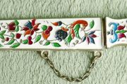 Vintage Brass Enamel Dagger, Enamel Letter Opener, Paper Knife with Case, Home, and Office Decor, Unique Coloured Letter Opener.