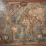Antique World Map - Wooden Frame Image 2