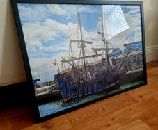 IKEA Jiskbo Frame with Tall Ship Print
