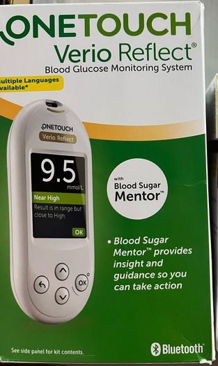 OneTouch Verio Reflect Blood Glucose Monitoring Bluetooth system diabetic