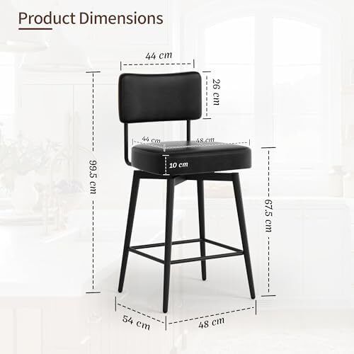 Bar Stools Set of 2 Swivel Breakfast Barstools