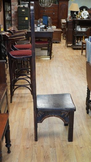 Vintage Gothic Revival Carved High-Back Chair
